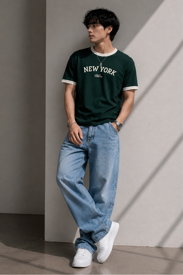 New York  - Ringer Cropped Tee