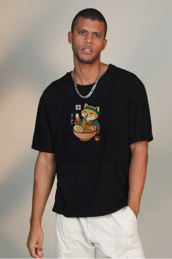 Red Cat Ramen - Oversized T-Shirt