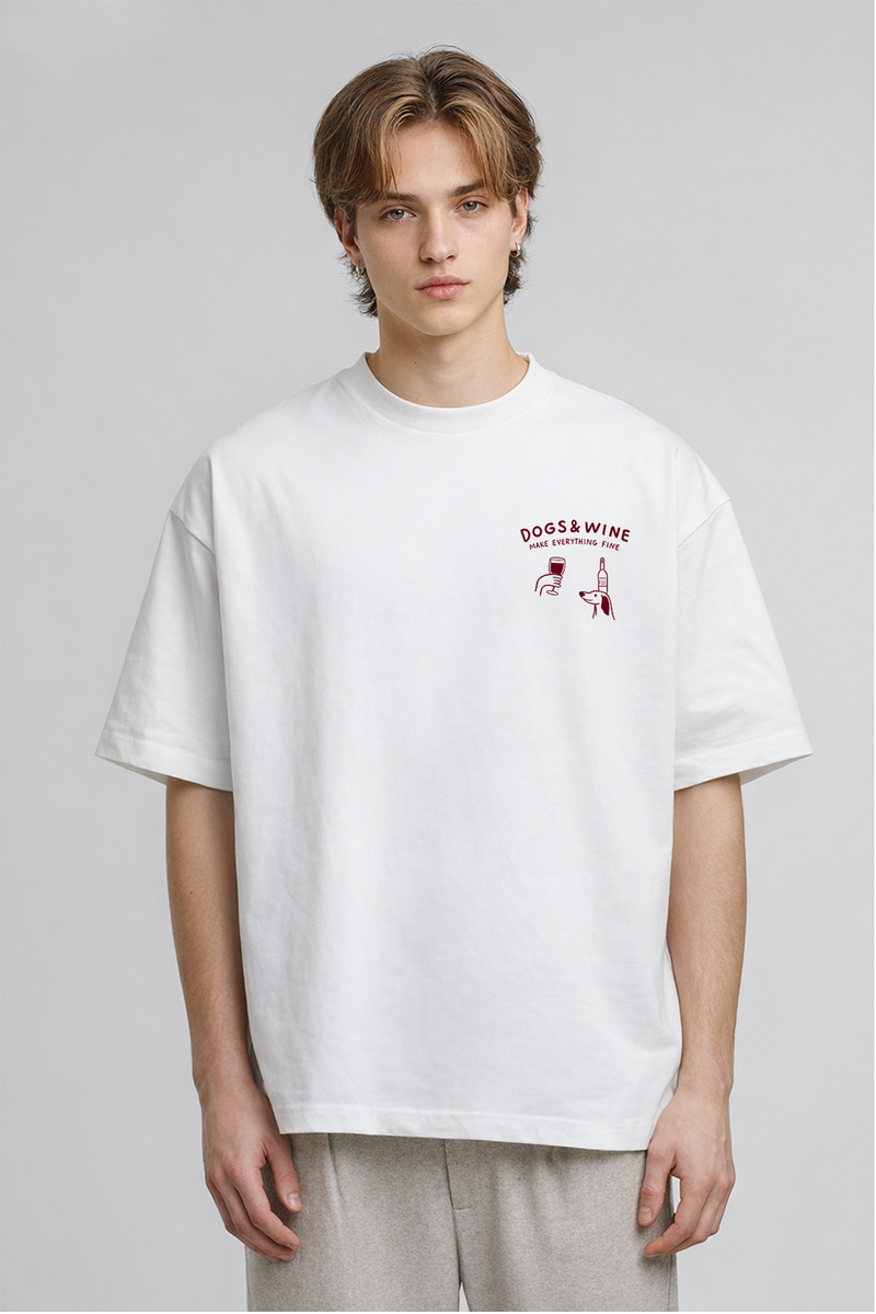 Dogs And Wine - Oversized T-Shirt
