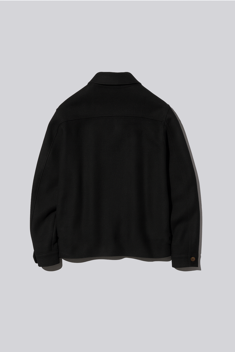 Single Collar Bomber Jacket - Bold Black