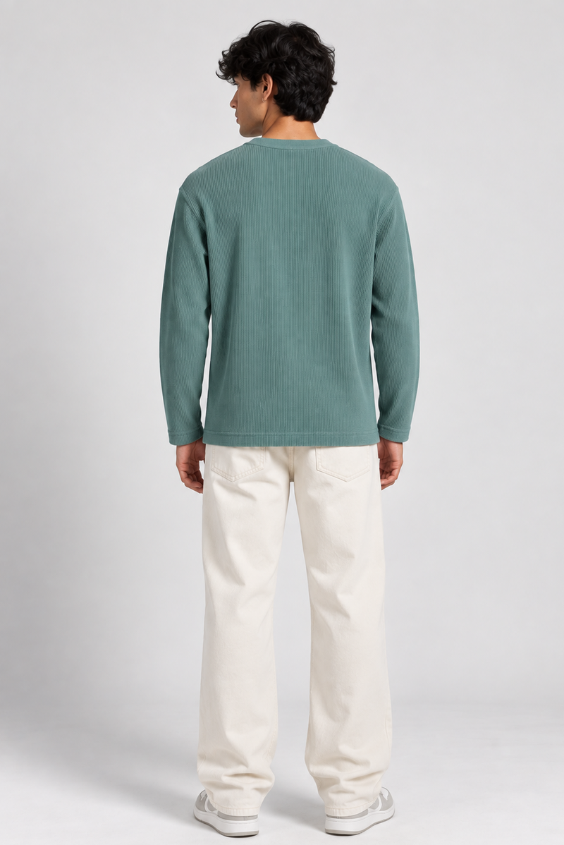Henley Waffle - Dusty Sage