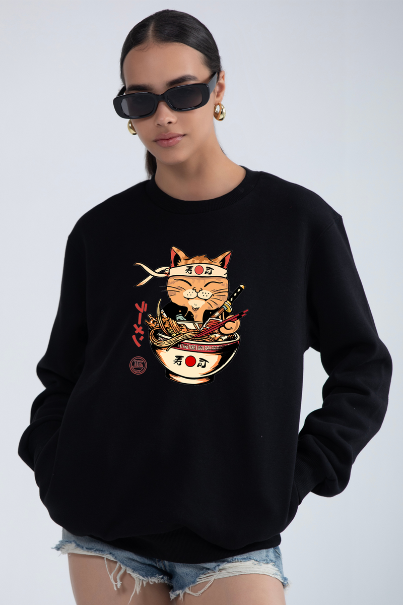 Ramen Cat- Oversized Sweatshirt