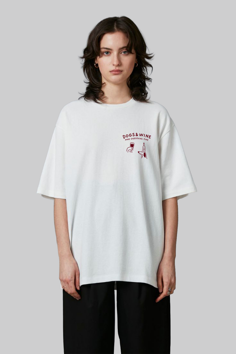 Dogs And Wine - Oversized T-Shirt