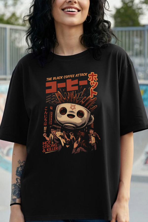 The Black Coffee Attack  - Oversized T-Shirt