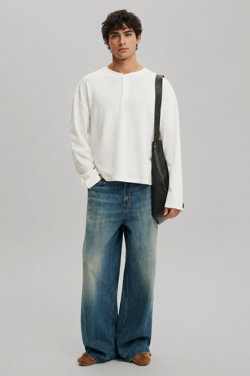 Henley Waffle - Off White