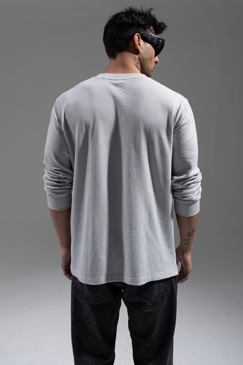 Waffle Long Sleeve T-Shirt - Grey