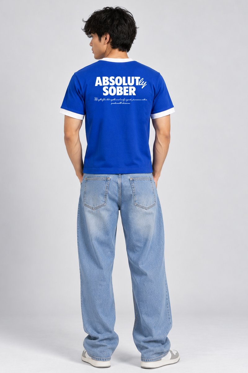 Absolutly Sober - Ringer Cropped Tee
