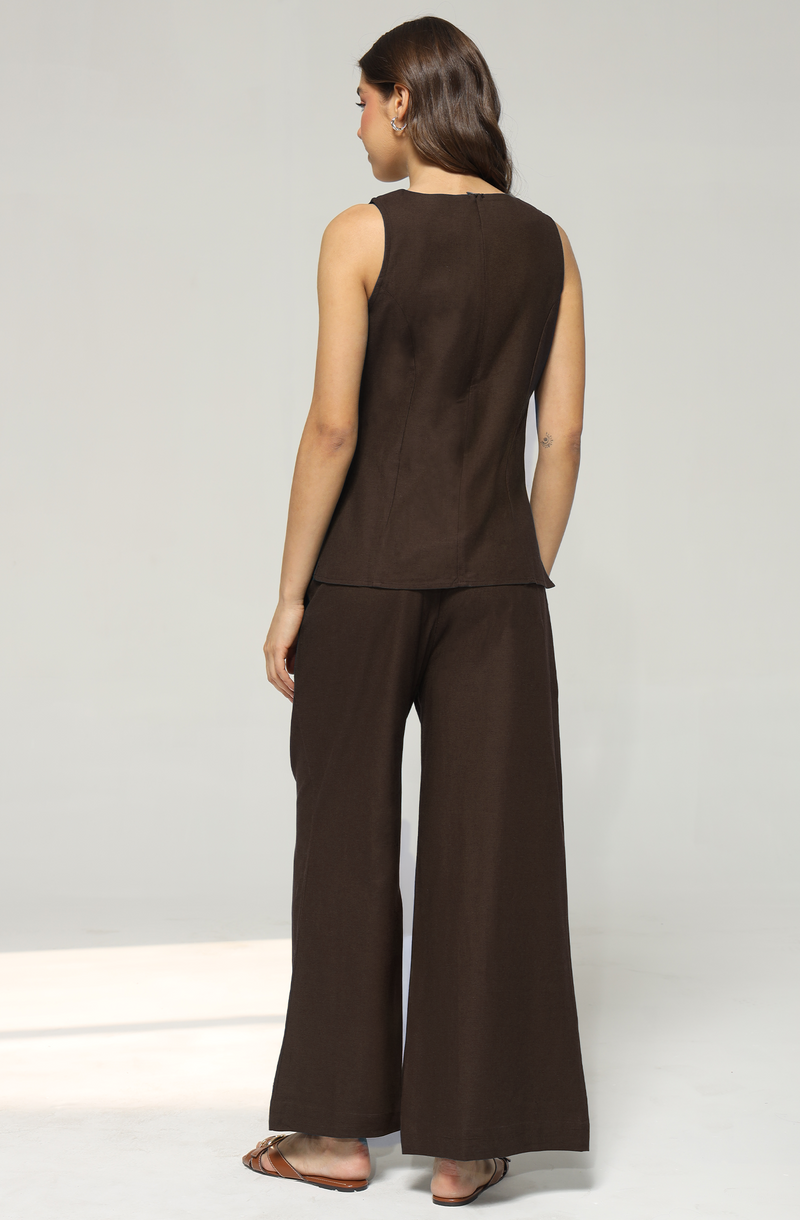 Lisa Linen Set : Brown