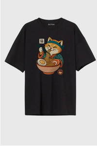 Red Cat Ramen - Oversized T-Shirt