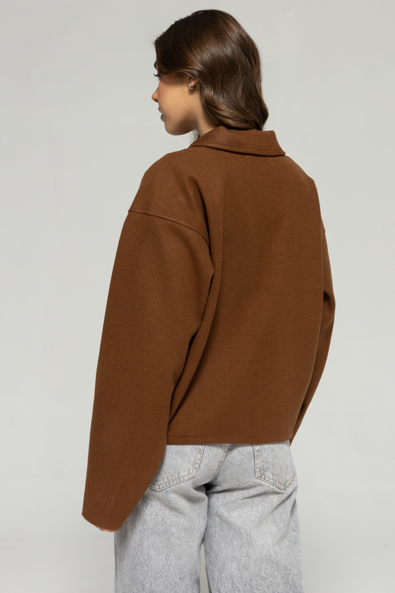 Owen Zip-Up Bomber Jacket - Brown