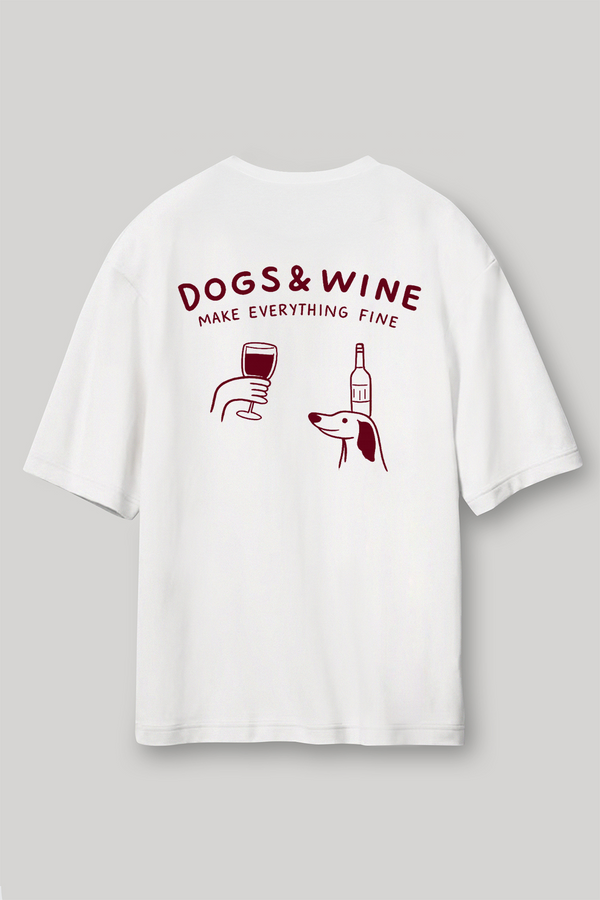 Dogs And Wine - Oversized T-Shirt