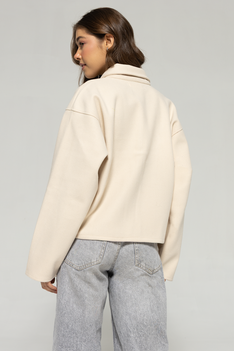 Owen Zip-Up Bomber Jacket : Vanilla