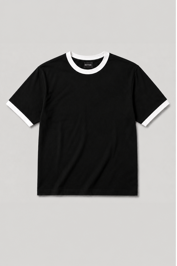 Black - Ringer Cropped Tee