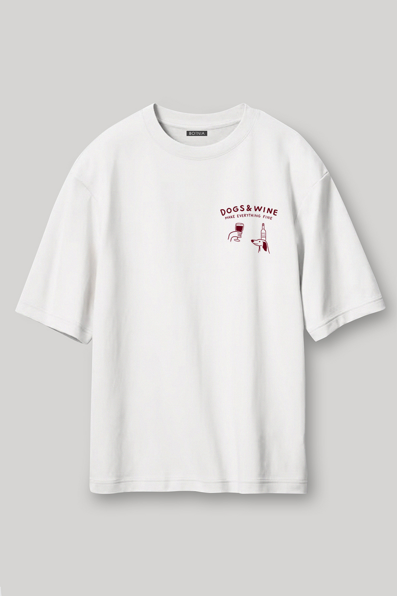 Dogs And Wine - Oversized T-Shirt