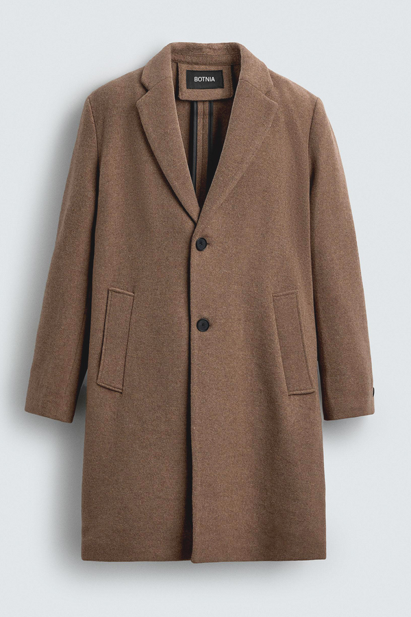Camel - Men Wool Blend Coat