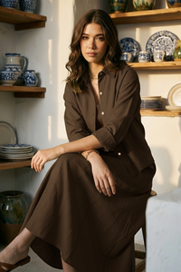 Akaia Linen Set : Brown