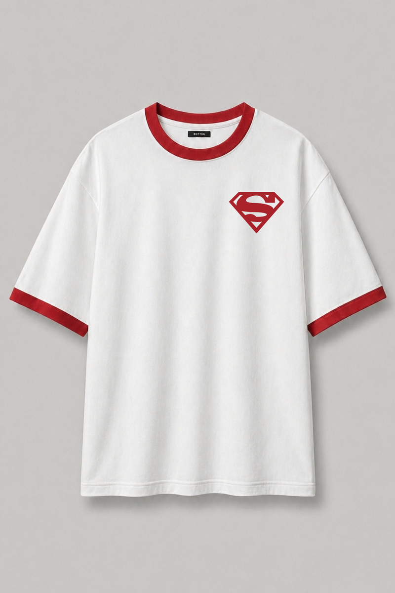 Man of Steel - Ringer Cropped Tee