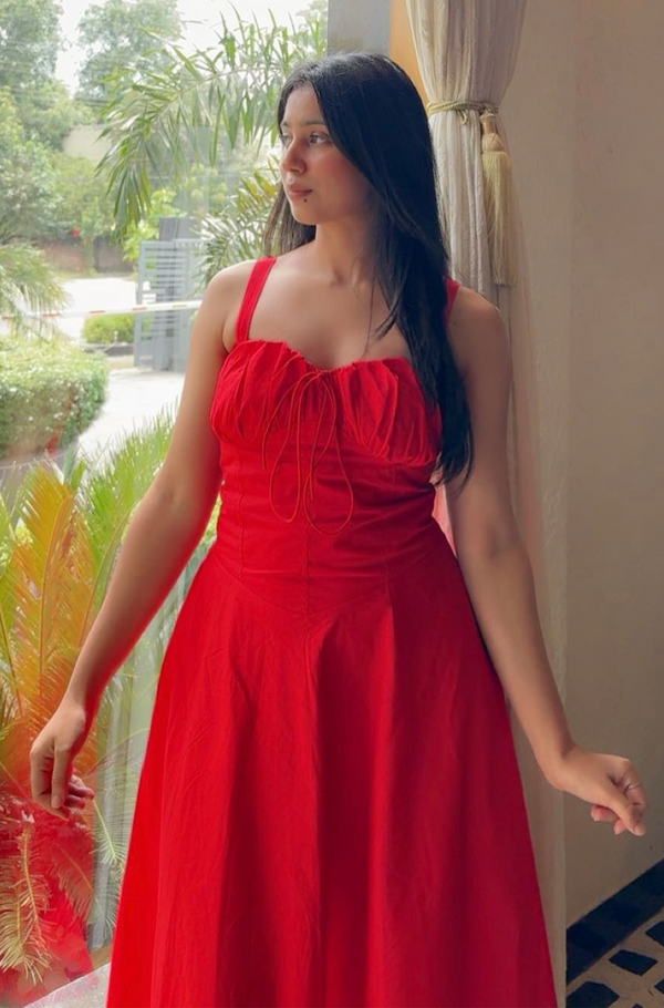 Janie Pocket Dress : Crimson