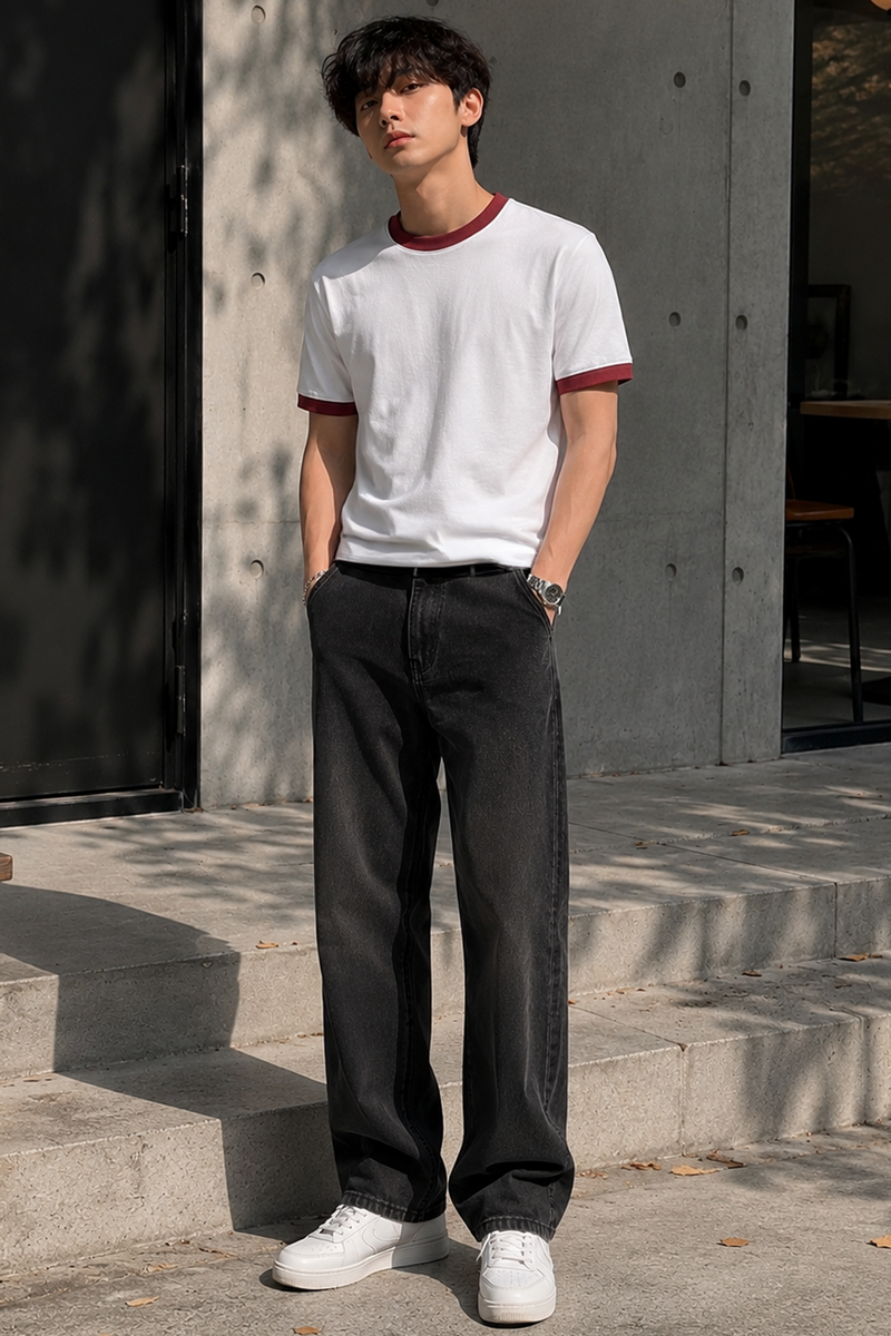 Sixty-Nine - Ringer Cropped Tee