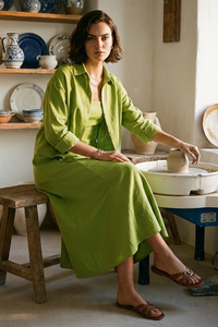 Akaia Linen Set : Green