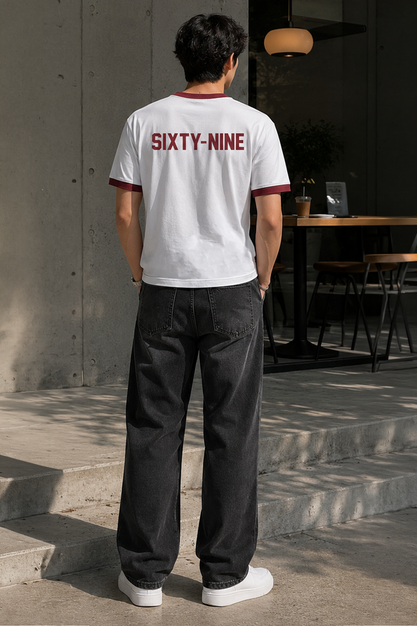 Sixty-Nine - Ringer Cropped Tee