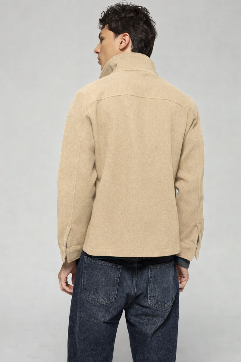 Single Collar Bomber Jacket - Vanilla