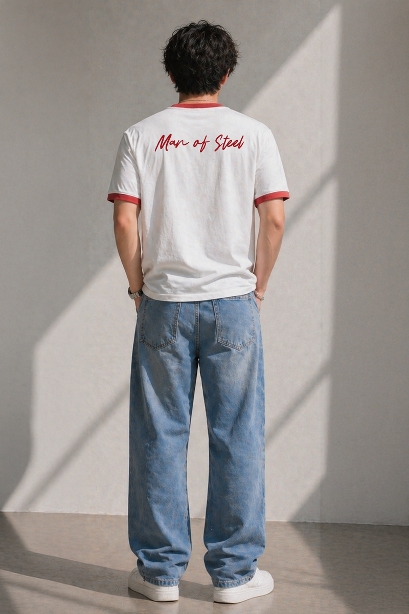 Man of Steel - Ringer Cropped Tee