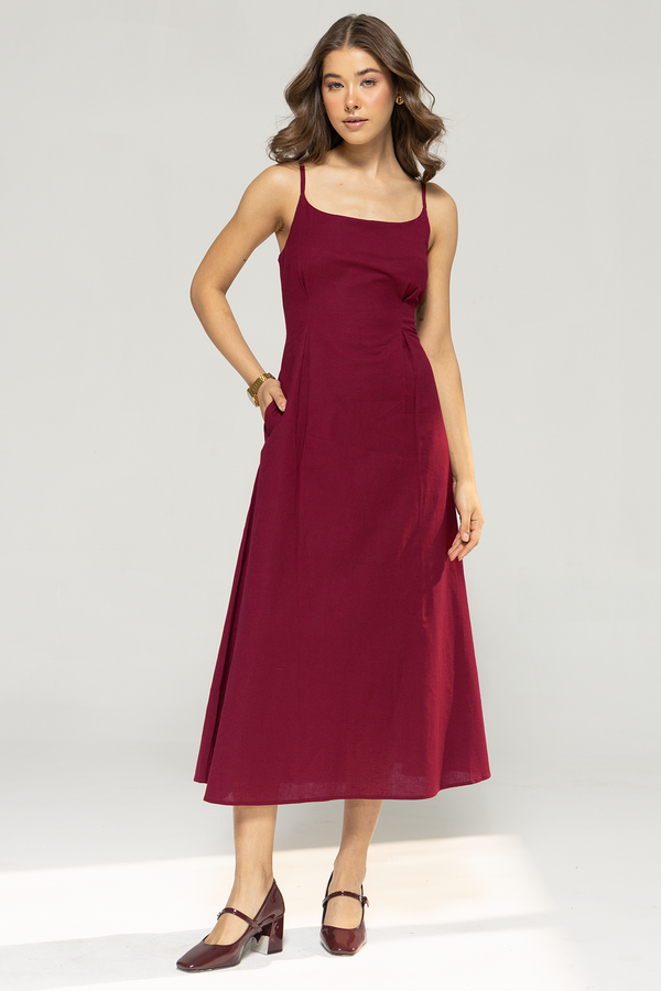 Akaia Linen Set : Merlot