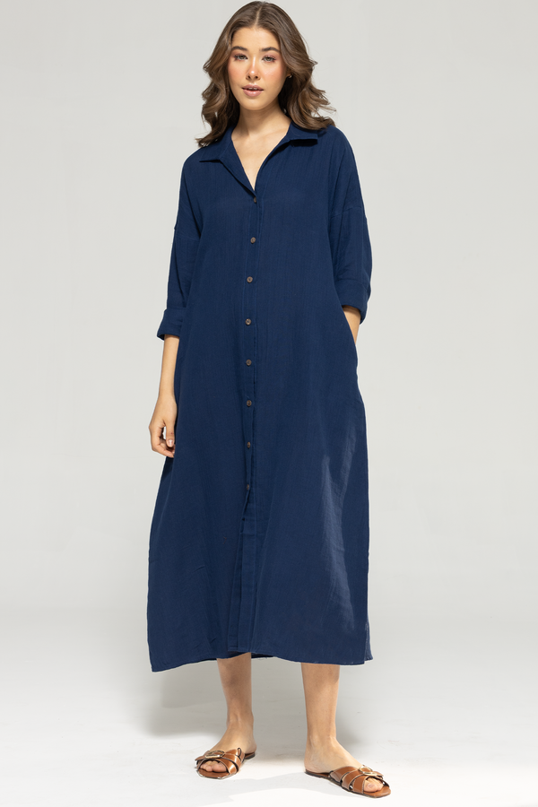 Nora Shirt Dress : Navy