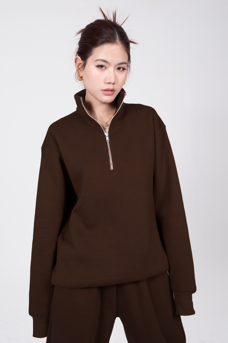 Zip-top Brown Sweatshirt