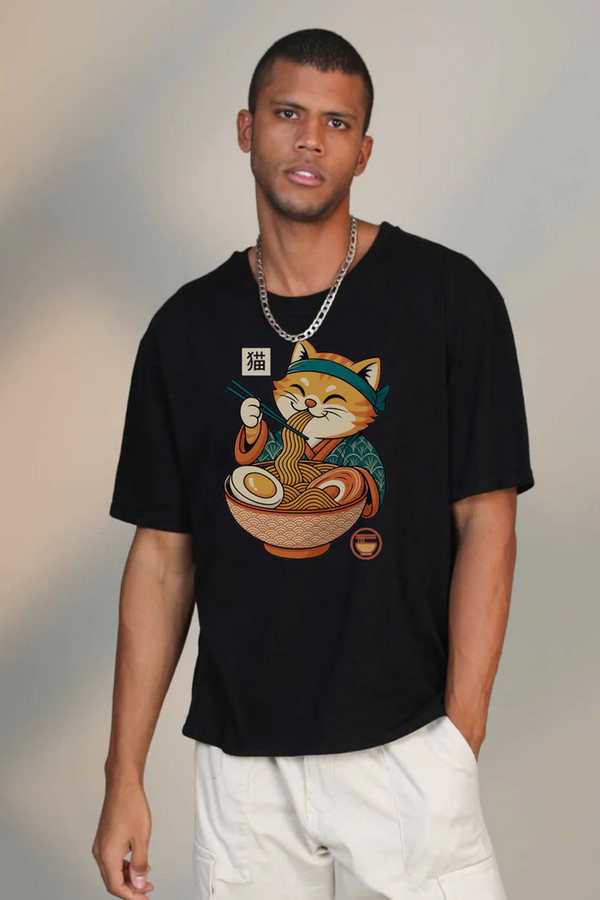 Red Cat Ramen - Oversized T-Shirt