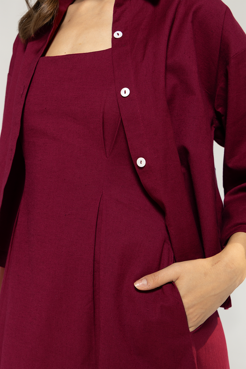 Akaia Linen Set : Merlot