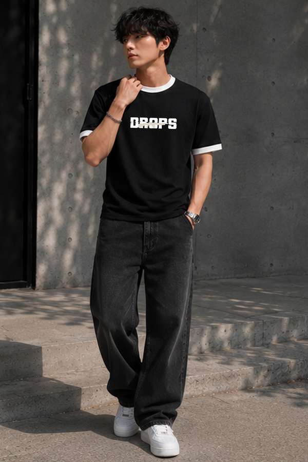 Drops - Ringer Cropped Tee