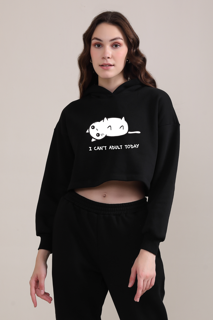 I Can't adult today-Crop Hoodie