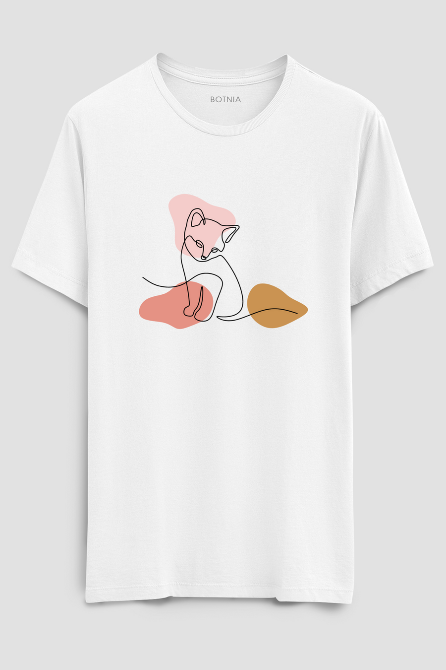 Line art cat- Half sleeve t-shirt