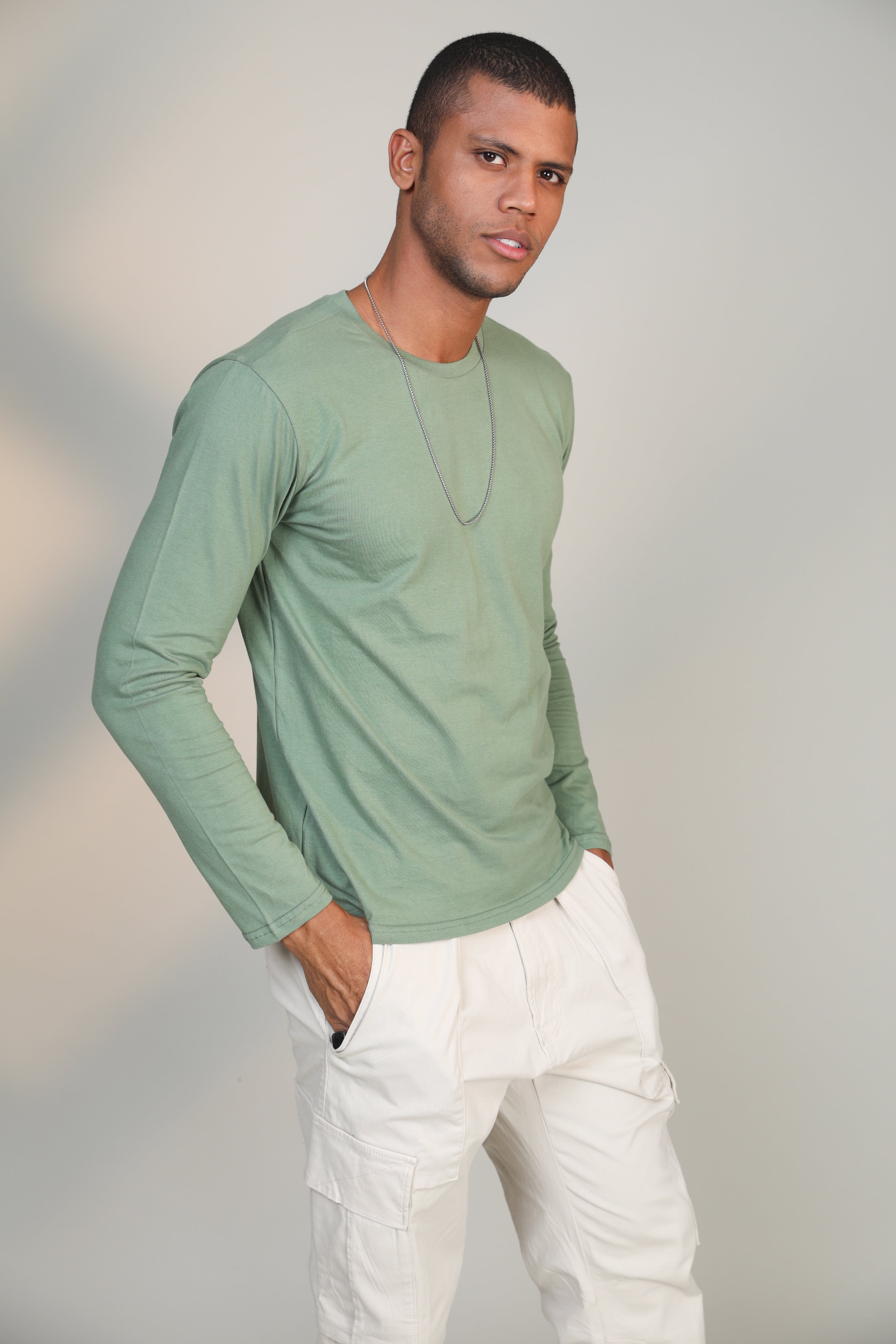Pastel Green- Full sleeve t-shirt