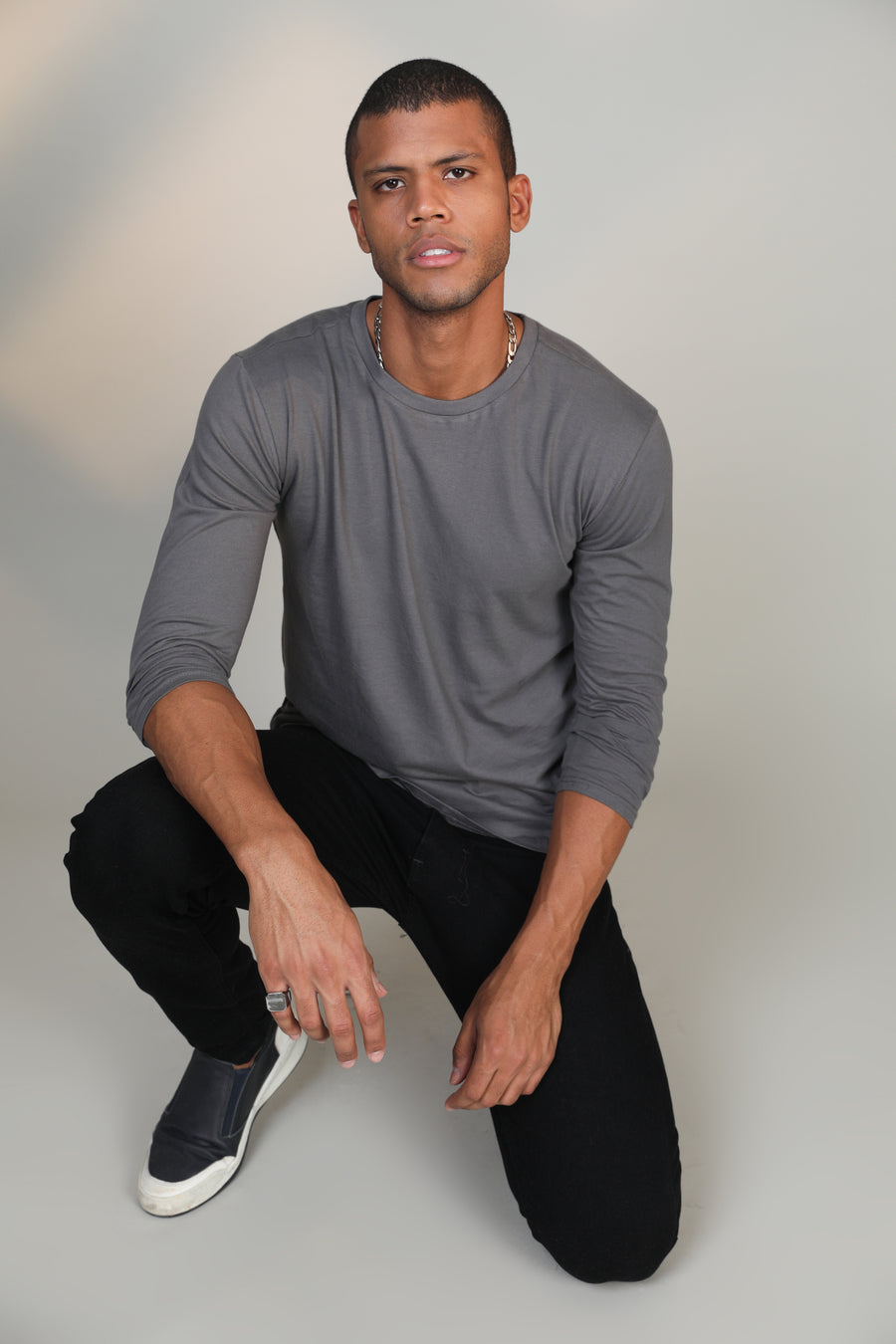 Melange Grey- Full sleeve t-shirt - Botnia