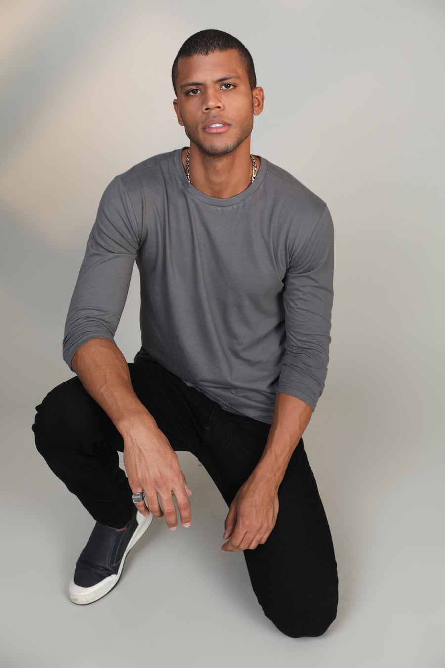 Melange Grey- Full sleeve t-shirt - Botnia