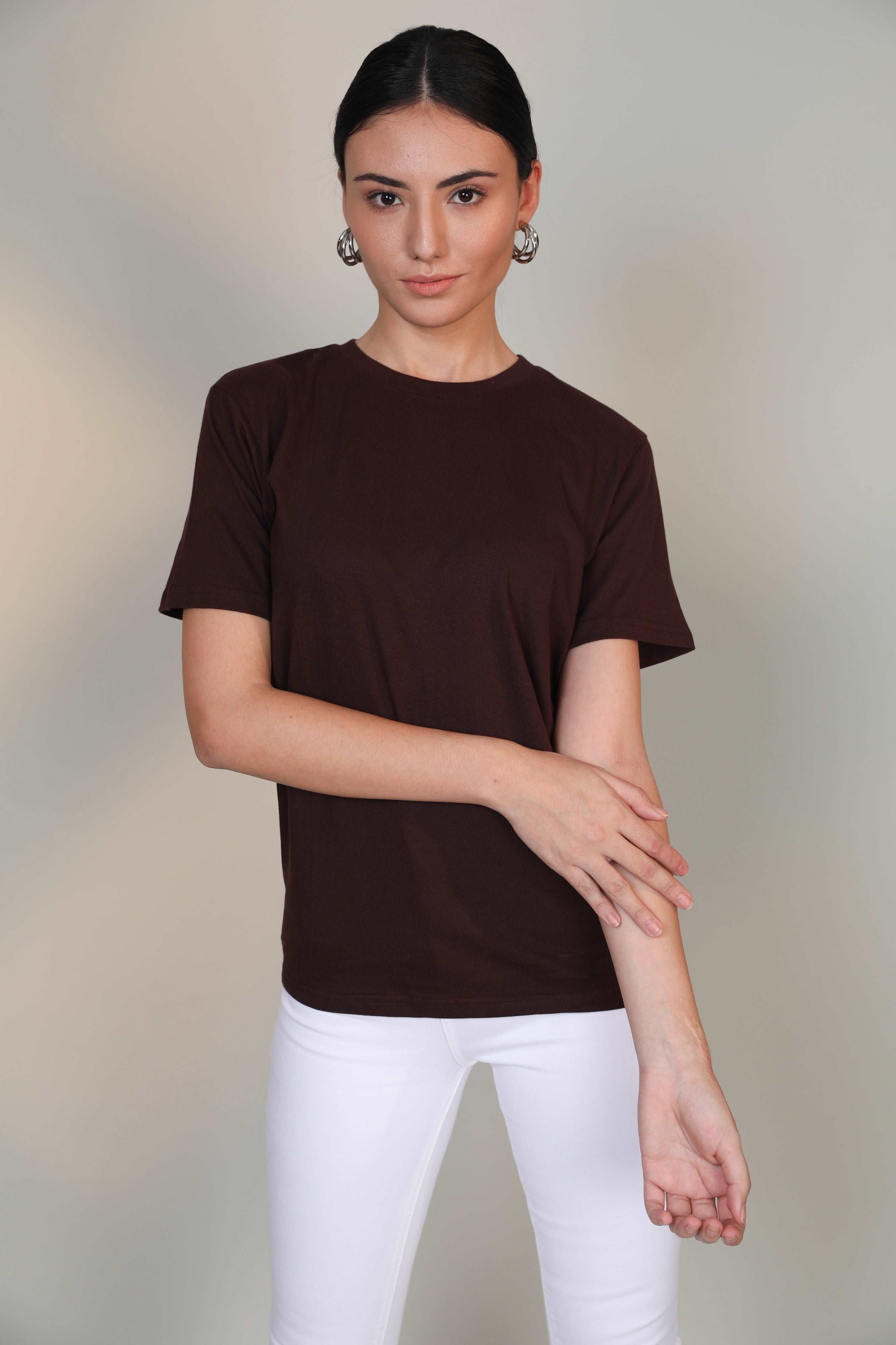 Brown-Women Short sleeve t-shirt
