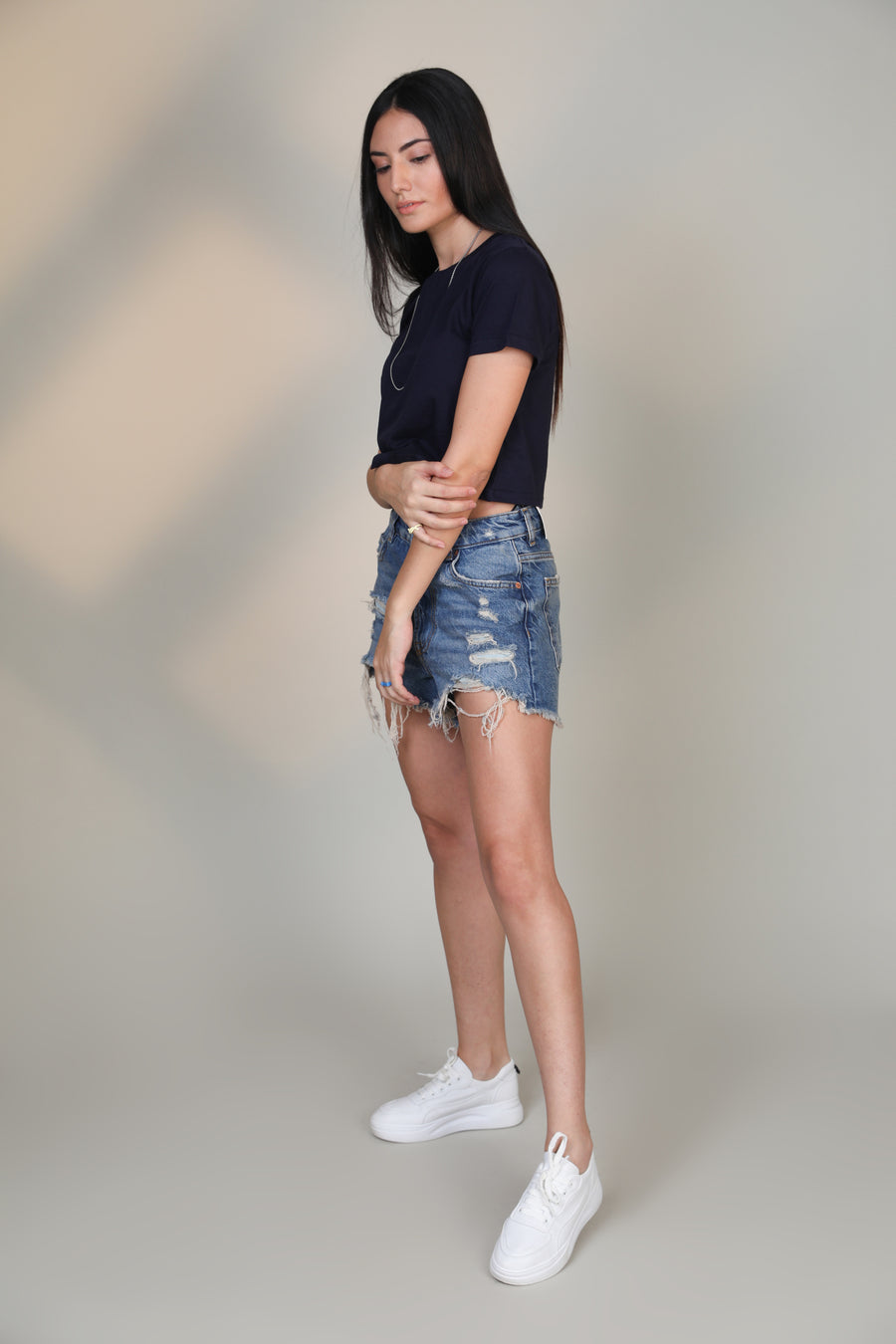 Crop Top- Navy - Botnia
