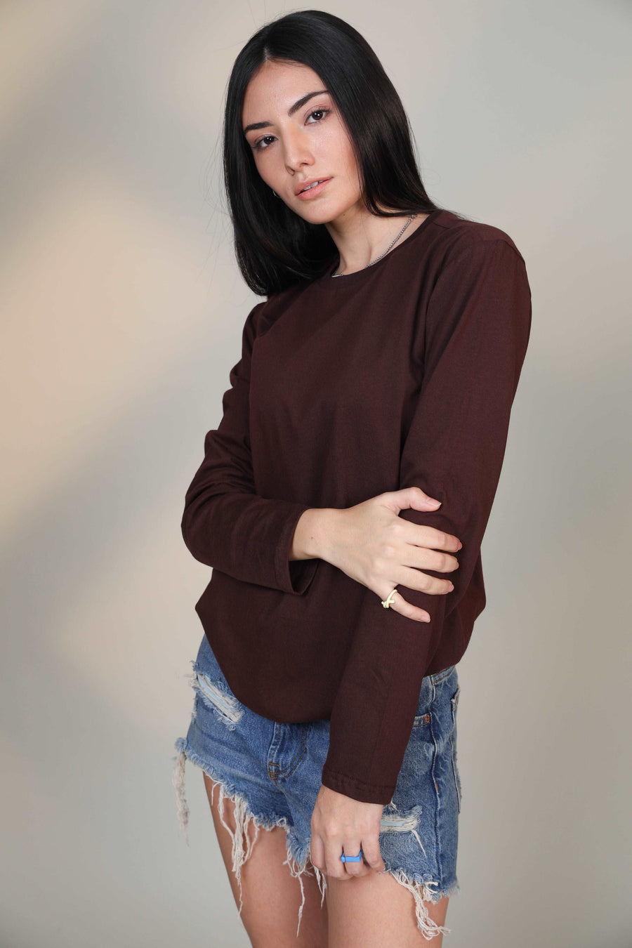 Brown -Women Full sleeve t-shirt - Botnia