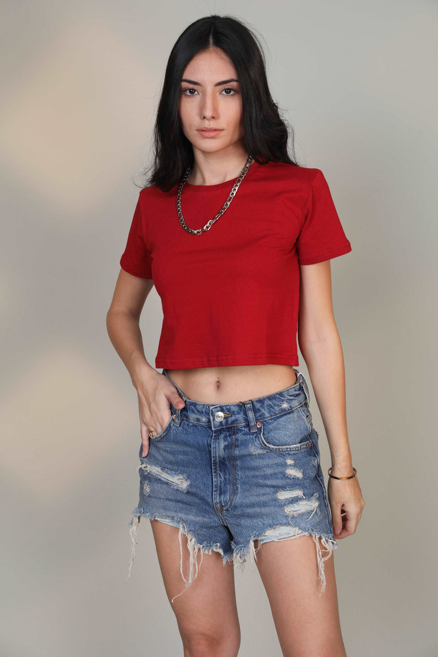 Crop Top- Crimson - Botnia