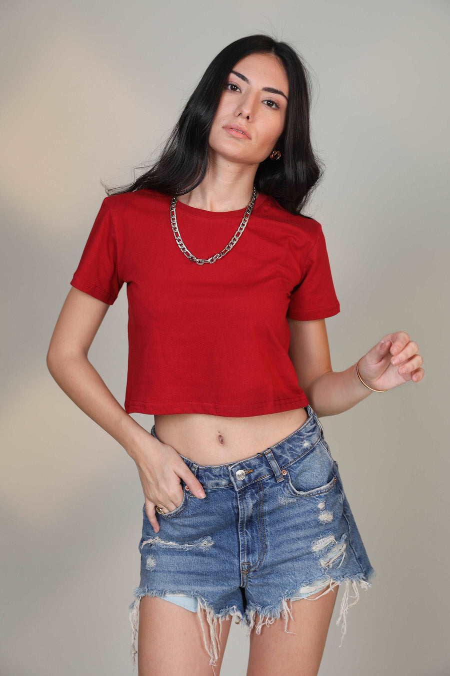 Crop Top- Crimson - Botnia