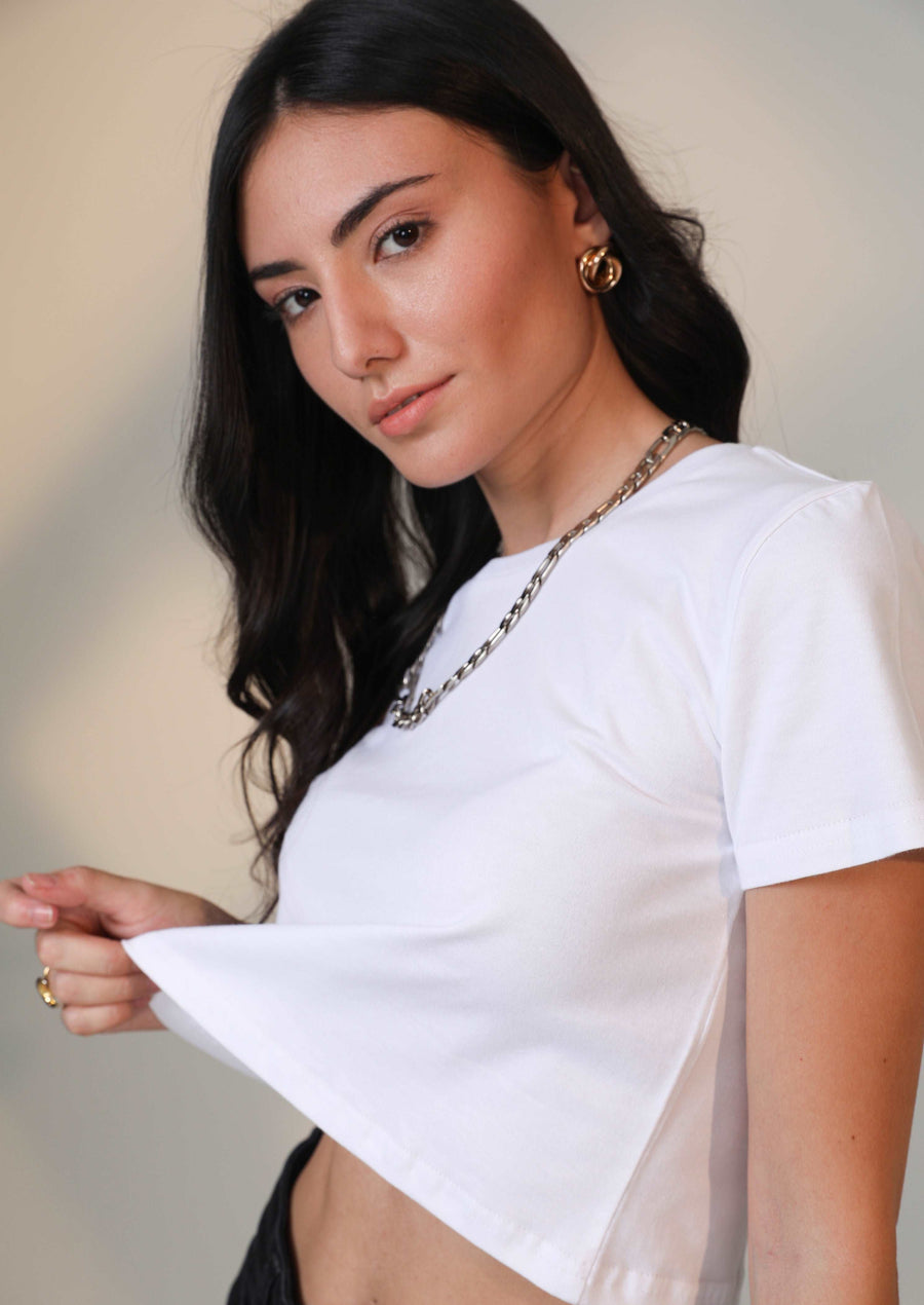 Crop Top- Peace White - Botnia