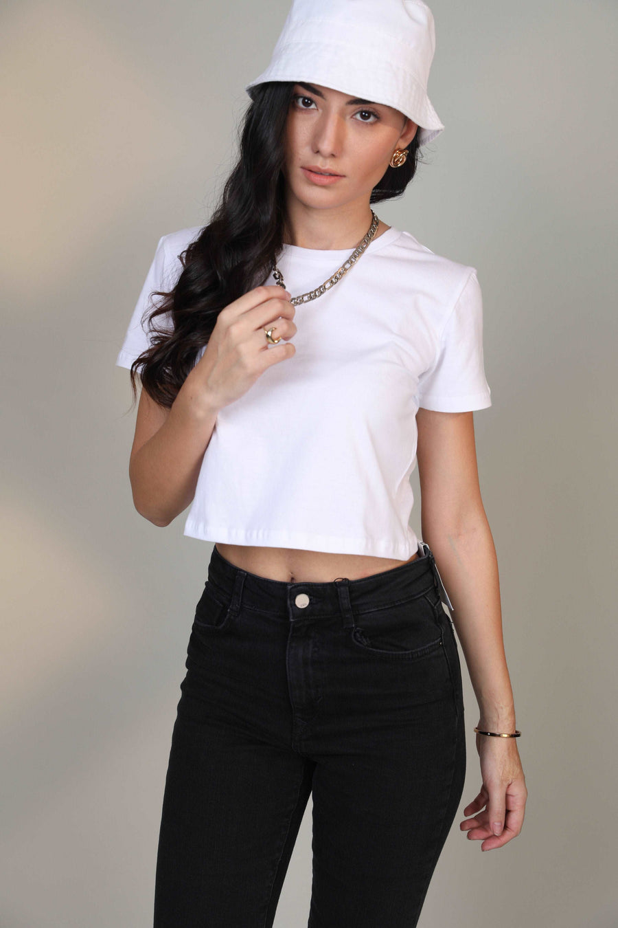 Crop Top- Peace White - Botnia