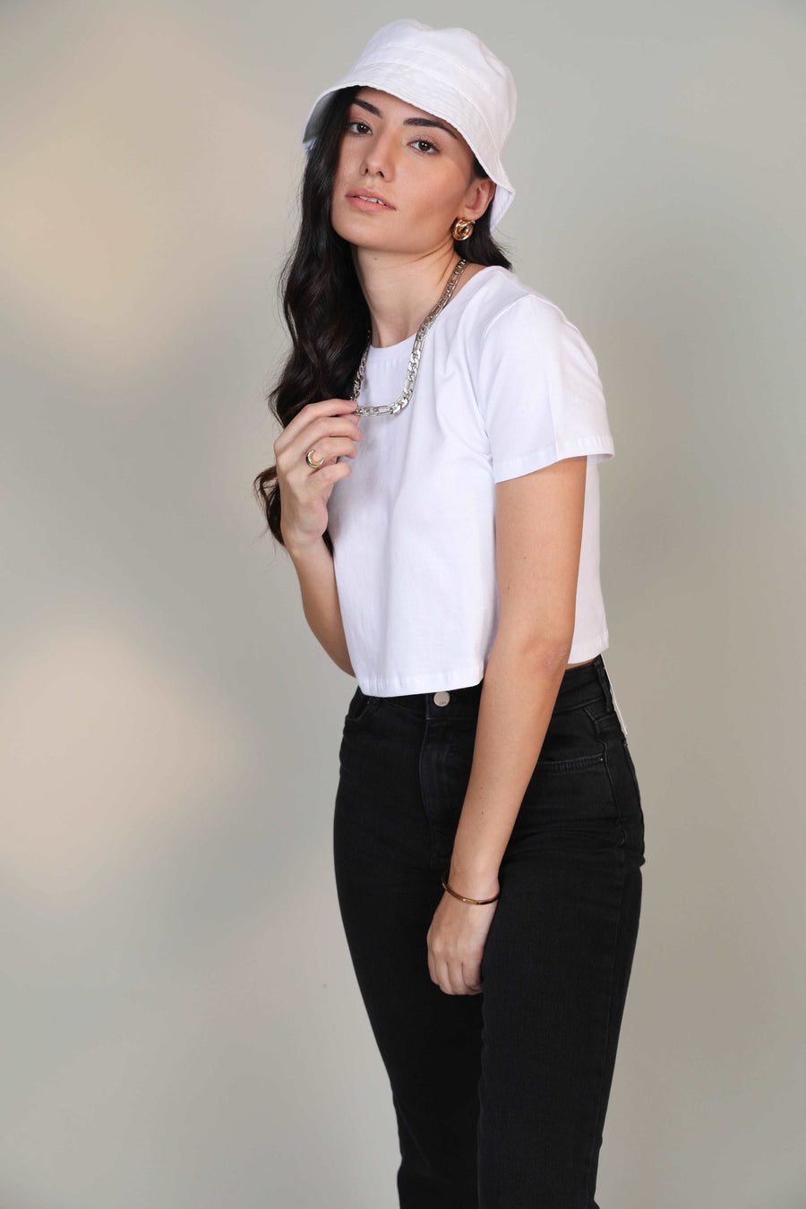 Crop Top- Peace White - Botnia
