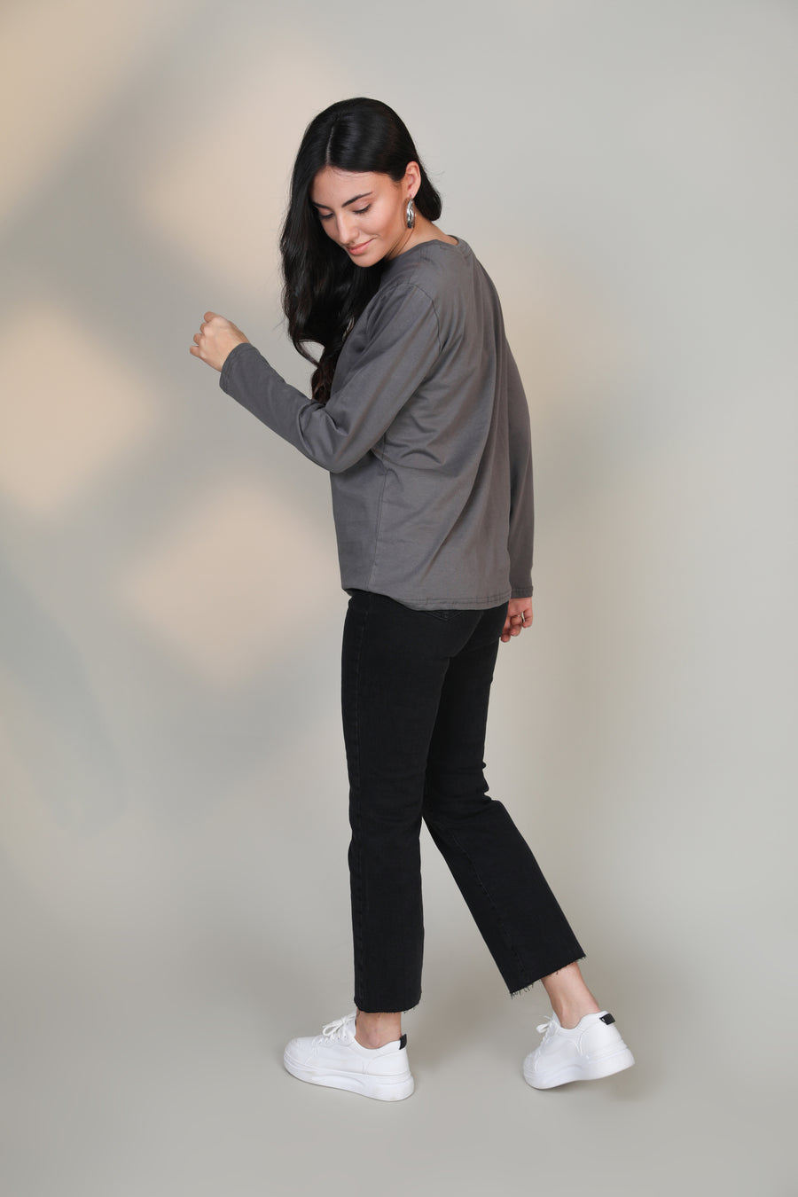 Melange Grey -Women Full sleeve t-shirt - Botnia