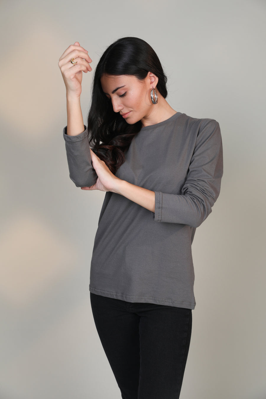 Melange Grey -Women Full sleeve t-shirt - Botnia