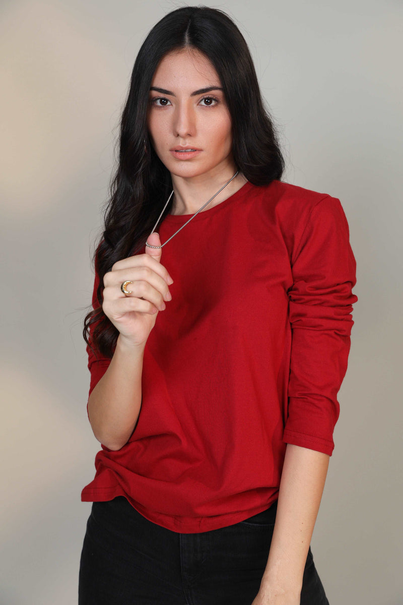 Crimson -Women Full sleeve t-shirt - Botnia