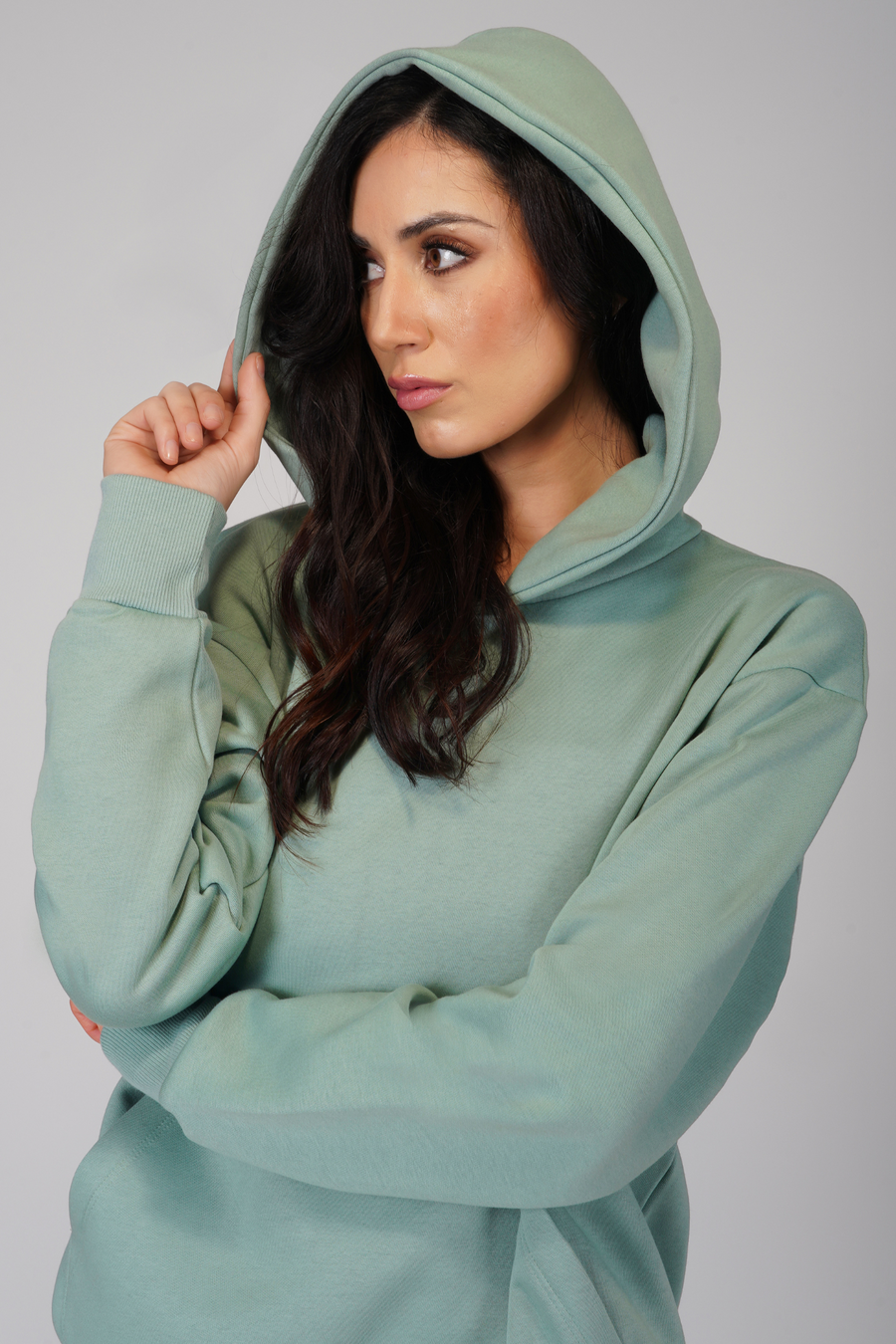 Oversized Hoodie- Granite Green